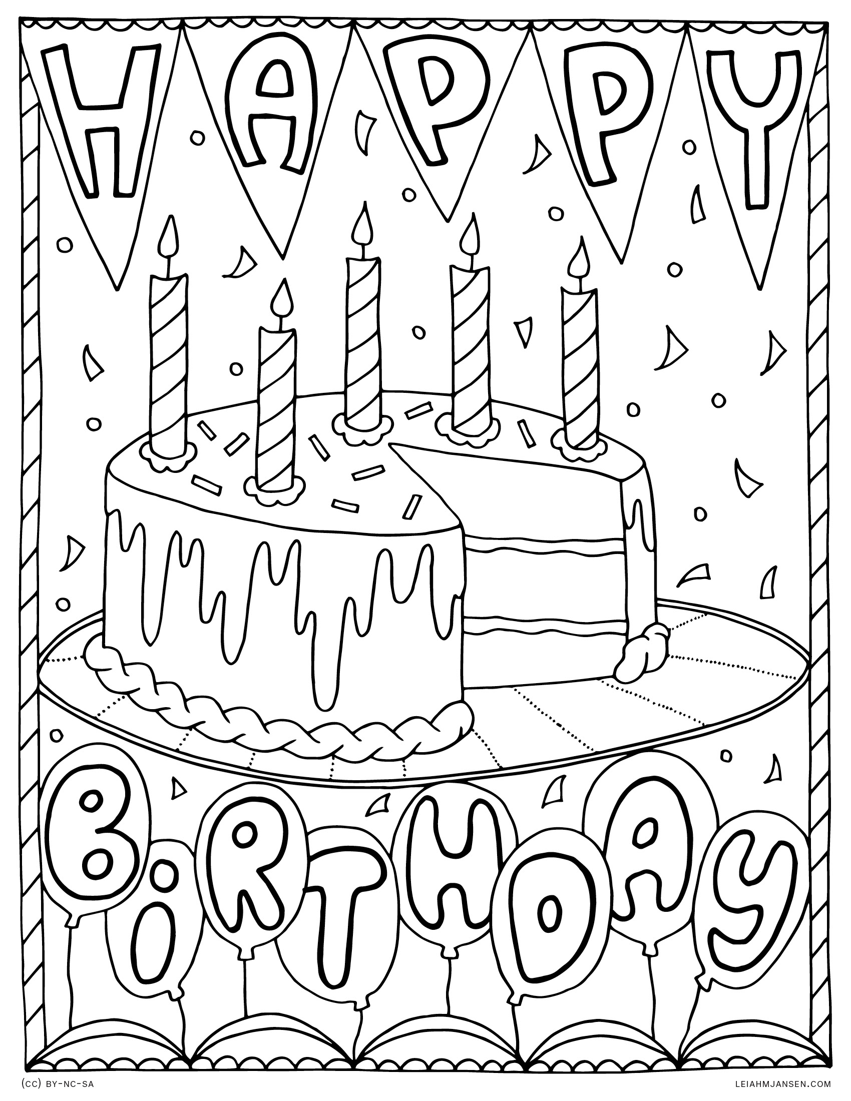 Free Birthday Coloring Pages Printable